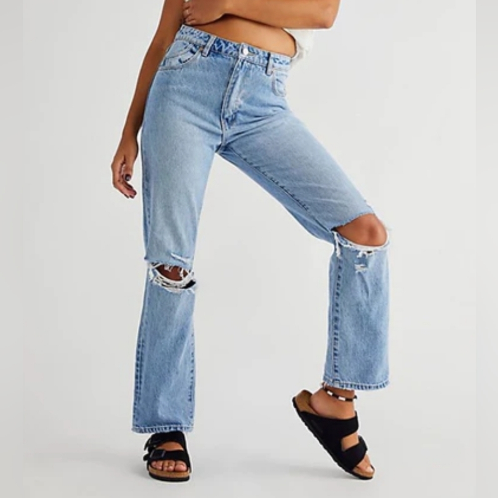 ROLLA'S Light Blue High-Rise Distressed Jeans